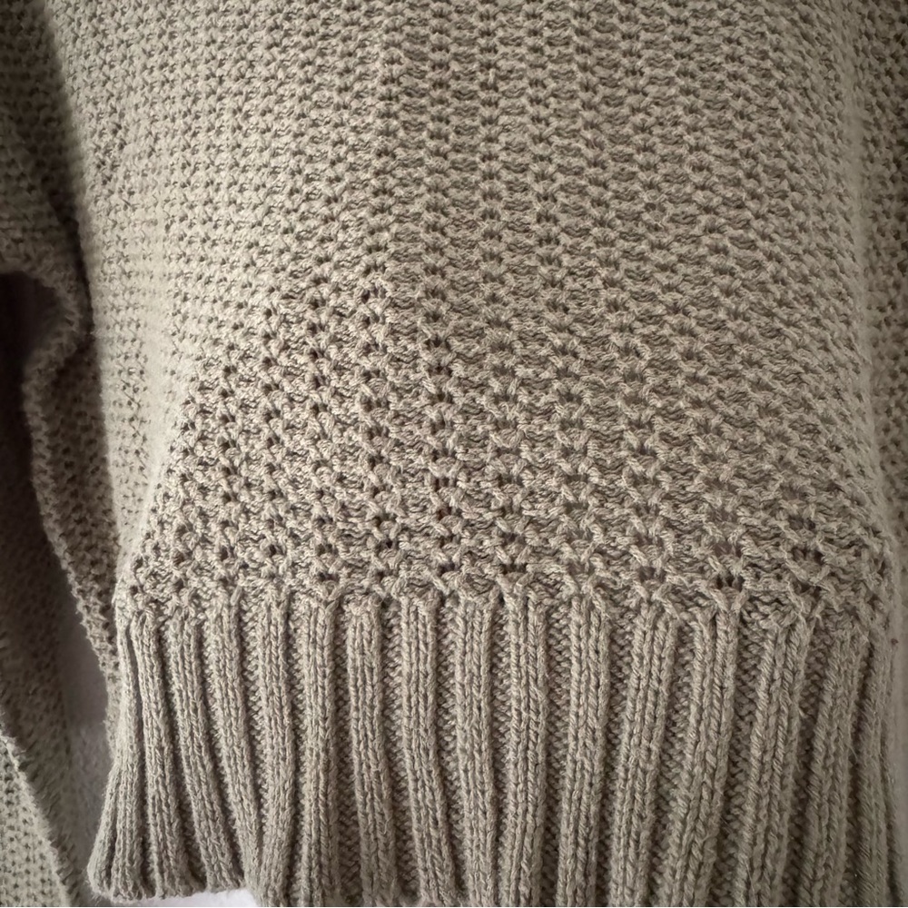 AEROPOSTALE Drop Shoulder Sweater Medium Olive Green Relaxed Crew Knit Cozy - Picture 8 of 15